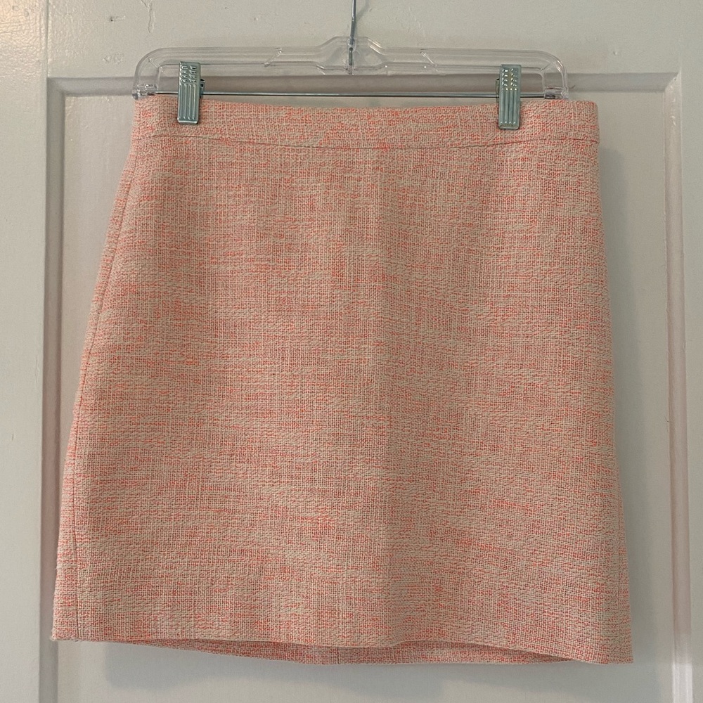 J. Crew Mini Skirt - Cream with Pink and Orange